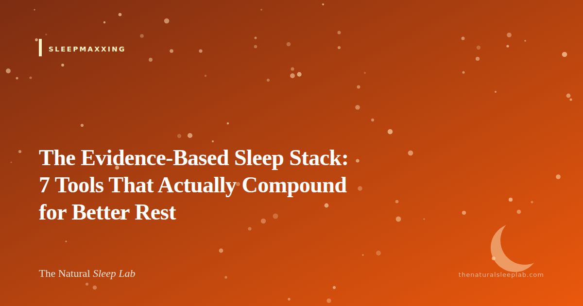 The Evidence-Based Sleep Stack: 7 Tools That Actually Compound for Better Rest — The Natural Sleep Lab illustrated guide