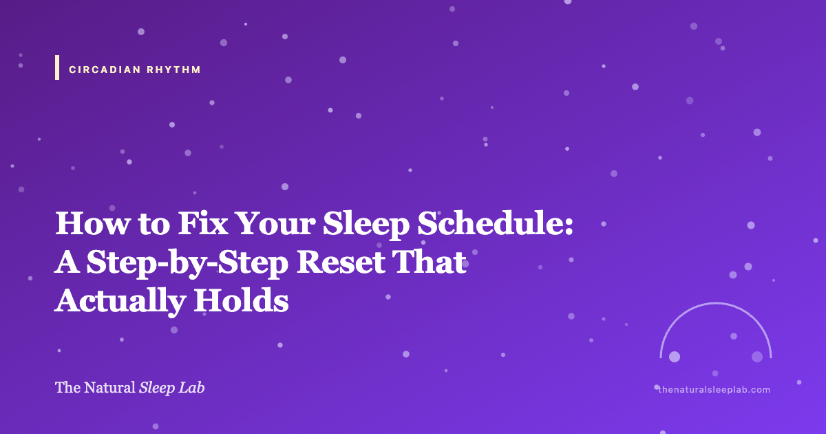 How to Fix Your Sleep Schedule: A Step-by-Step Reset That Actually Holds — The Natural Sleep Lab illustrated guide