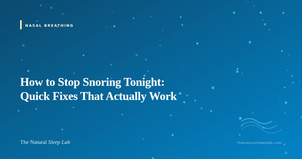 How to Stop Snoring Tonight: Quick Fixes That Actually Work — The Natural Sleep Lab illustrated guide