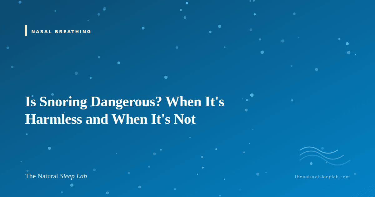 Is Snoring Dangerous? When It's Harmless and When It's Not — The Natural Sleep Lab illustrated guide