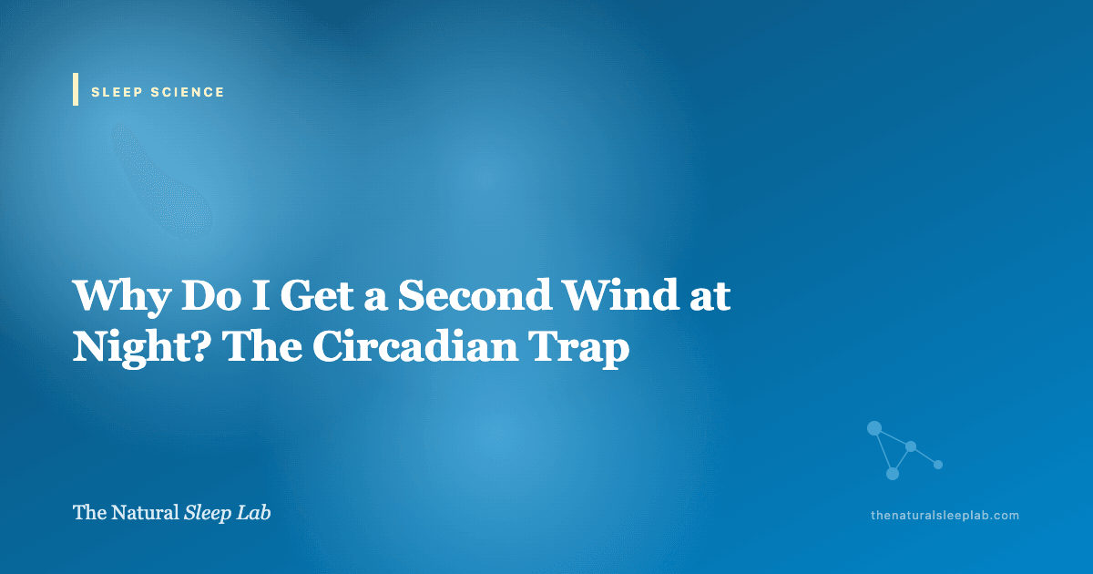 Why Do I Get a Second Wind at Night? The Circadian Trap — The Natural Sleep Lab illustrated guide